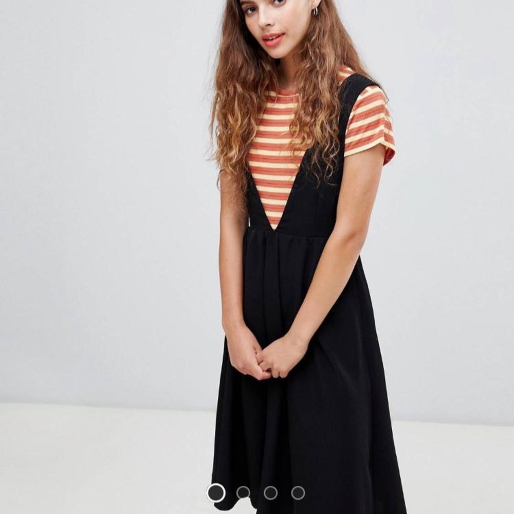 ASOS monki black v-neck midi dress